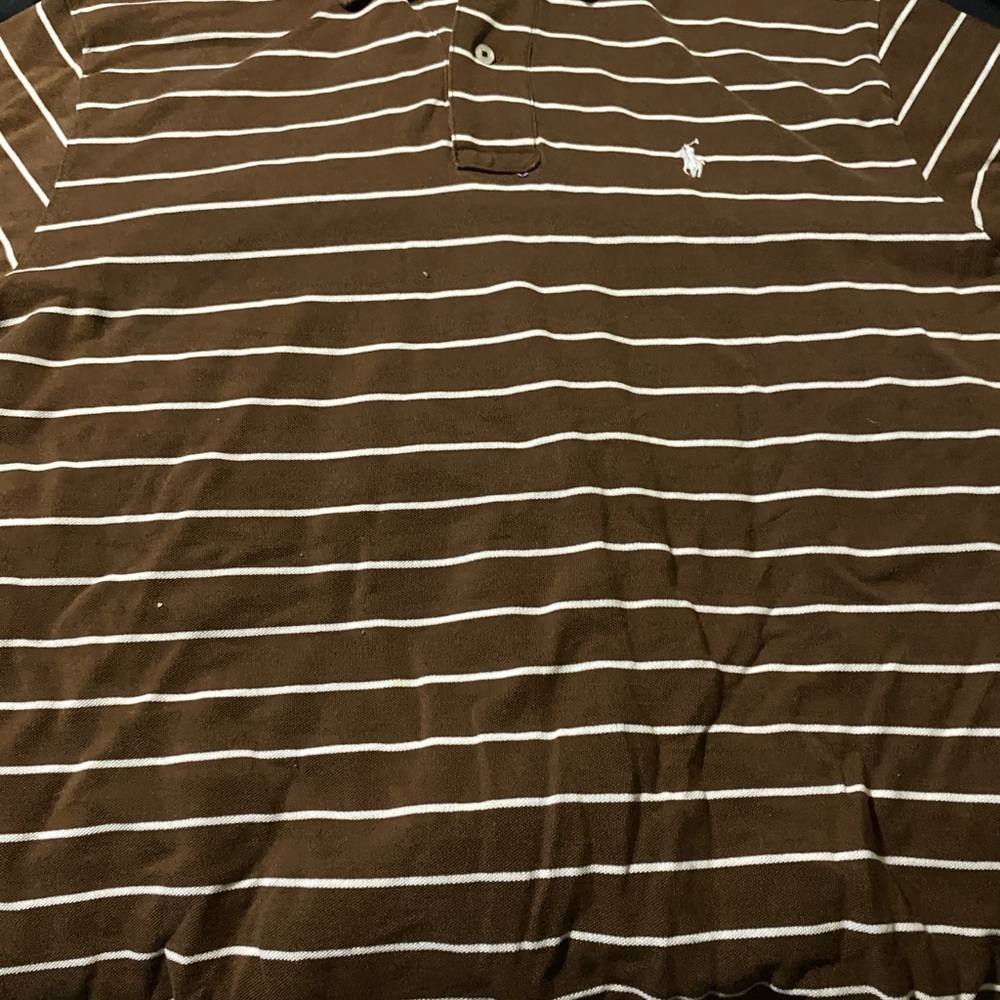 Vintage Ralph Lauren Polo Shirt Men's Large Brown 90s Preppy